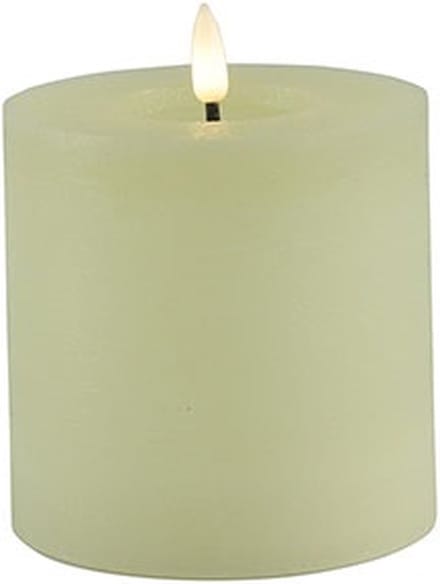 Led stompkaars rustiek crème warm wit 10 x 10 cm met timer waskaars effect | 796919 | Countryfield