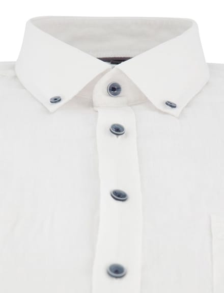 Overhemd wit Casa Moda borstzak button-down collar witte knopen