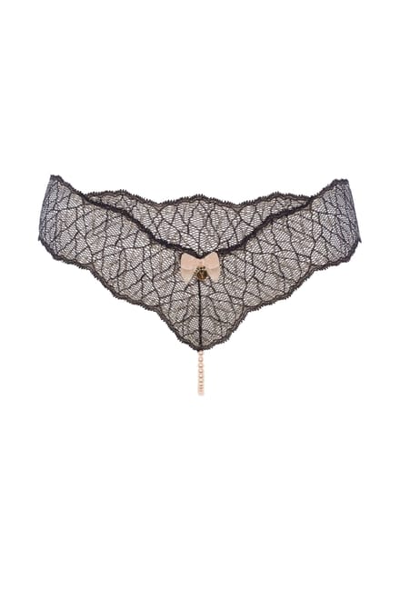 Bracli | Sydney Parel String Set | Zwart | Luxe Lingerie Maat Plus