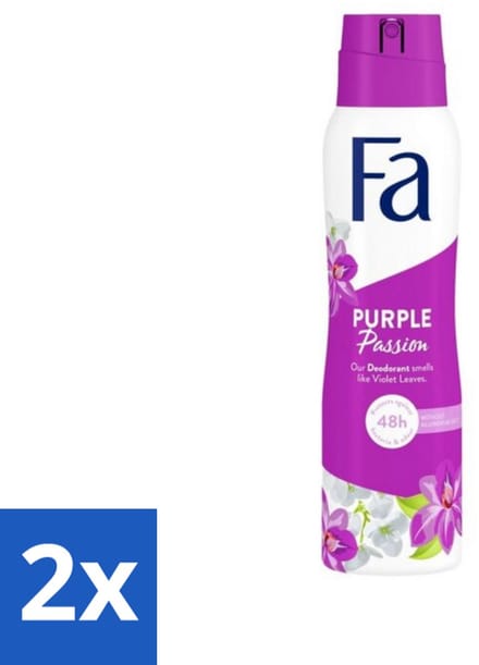 Fa Deodorant Spray Violet Leaves Passion 150 ml - Voordeelverpakking - 2 stuks