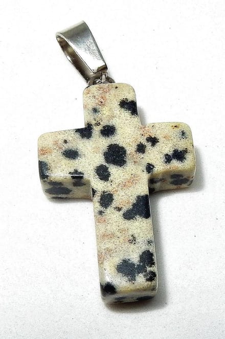 Jaspis Dalmatiër Kruis Hanger aan ketting