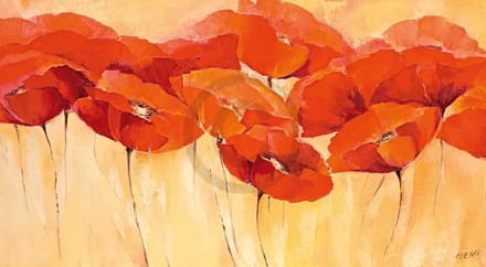 Kunstdruk Elena Filatov - Mohnparade II 138x76cm