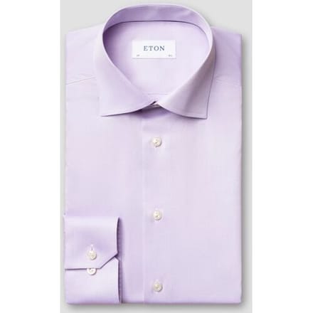 Eton Overhemd Signature Twill Uni Cutaway Licht Paars / male