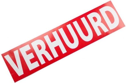 Verhuurd sticker - 400 x 100 mm