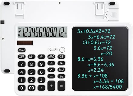 Rekenmachine Kladblok - Desktop Calculator - Kantoor School - Groot Display Knoppen - 253x159mm - Wit
