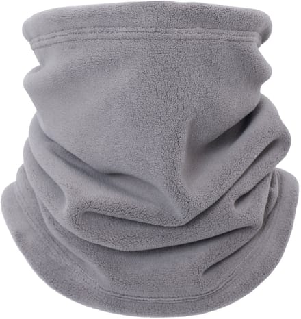 Verstelbare Fleece Nekwarmer – Winter Buff Sjaal met Drukknopen, Warme Nekmuts voor Heren & Dames - Grijs