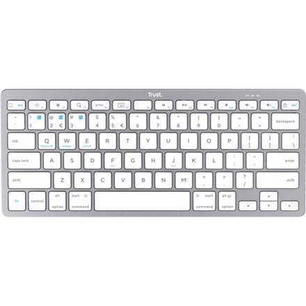 Trust - Draadloos Toetsenbord - Bluetooth - Universeel - Laptop, PC, Tablet, Ipad, iPhone - Ultra-Dun Design - QWERTY - Zilver