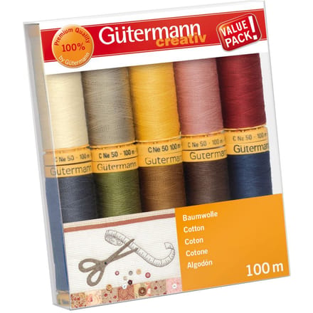 Gütermann Naaigaren set katoen, 10 spoelen - Cosy, Col. 3