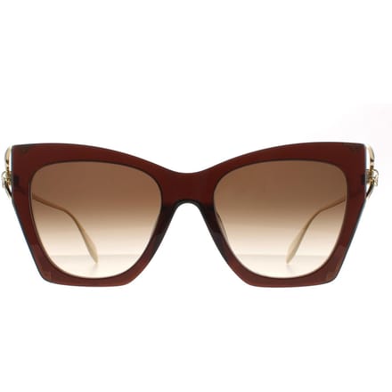 Alexander McQueen Cat Eye Dames Bruin Gold Bruin Gradient AM0375S