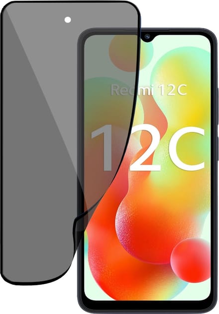 Privé Screenprotector geschikt voor Xiaomi Redmi 12C Screenprotector - Privacy Beschermglas - Privacy Proteqt+