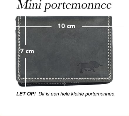 Dames Portemonnee Mini - Zwart - Leer - Klein Model - Rits En Harmonica Model