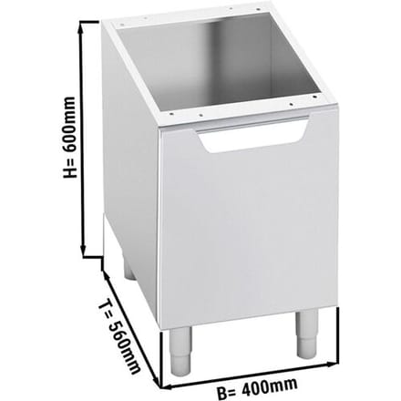 GGM Gastro Unterbau - 400mm - 1 Tür - Anschlag Links Zilver