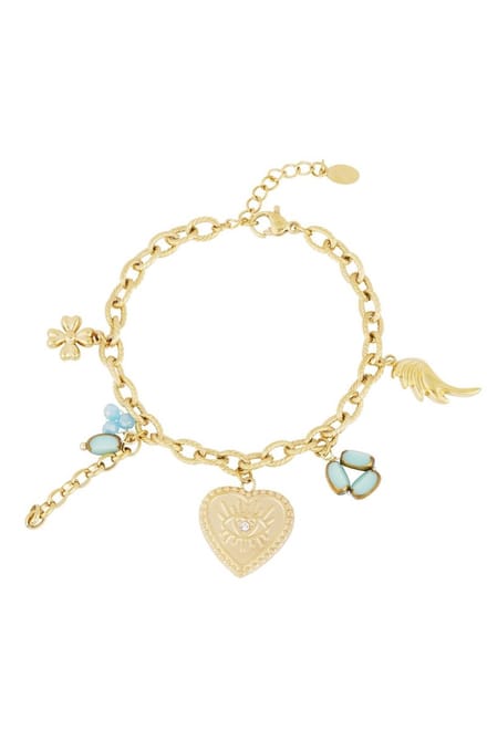 Bedel Armband- Goudkleur- Hart- Strik