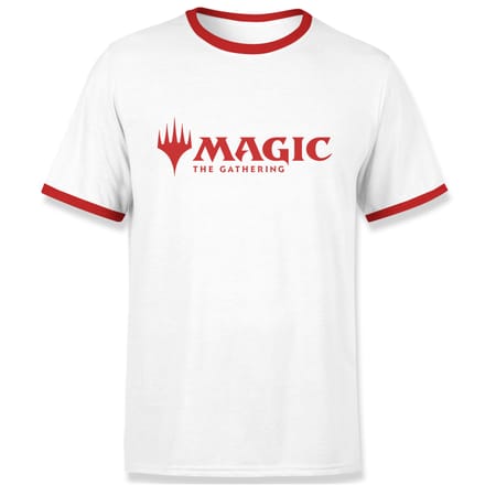 Magic The Gathering Logo Men's Ringer - White/Red - L
