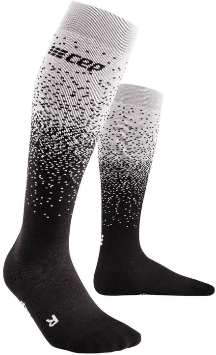 CEP Ski Merino Compressiekousen - Zwart/grijs
