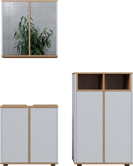 Vicco Badkamermeubelset Didi, Wit/Artisanaal eiken, 3-delig