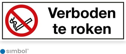 Simbol® Niet Roken Sticker - Verboden te roken - 15 x 45 cm