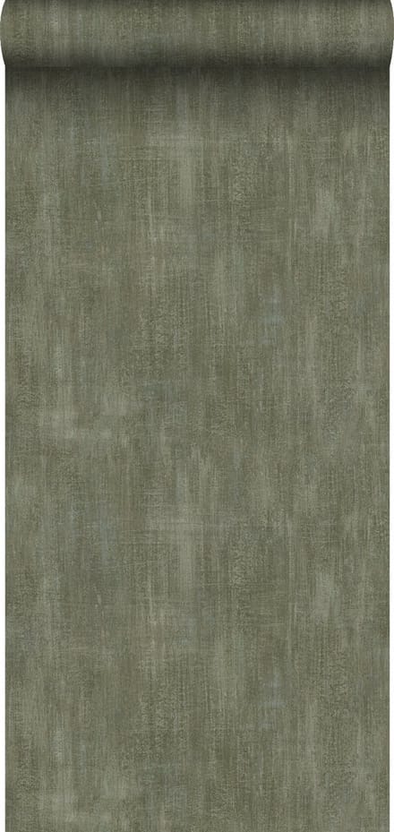 ESTAhome behang betonlook olijfgroen - 53 cm x 10.05 m - 148754
