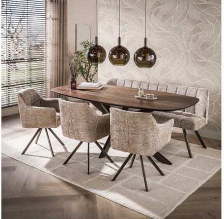 Eettafel Kopenhagen deens ovaal 215x105x77 cm - acaciahout - bruin
