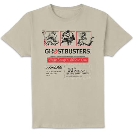 Ghostbusters Flyer Unisex T-Shirt - Wit Vintage Wash - L