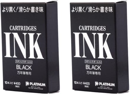 Platinum - Vulpeninkt - 2 doosjes patronen - Zwart - 2x10