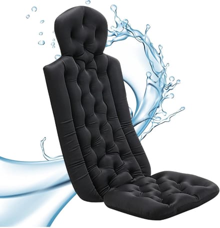 Badkussen - Luxe badkussen - Ontspannen in bad - Antislip zuignap basis - 39x32x76cm - Zwart
