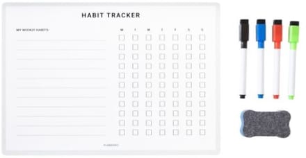 Planbooks - Magnetische Habit Tracker - Whiteboard week tracker - A4 - Inclusief Stiften en Wisser