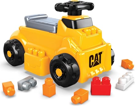 Mega Bloks CAT Graafmachine Bouwset - 10 Grote Blokken, Zwart en Geel