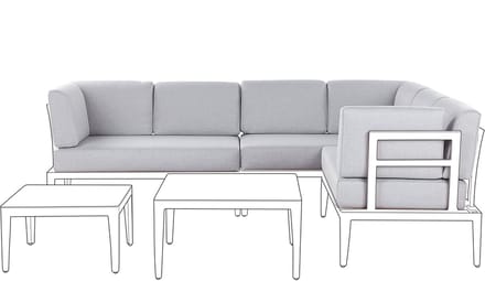 RIMA III - Tuinkussenhoezen set - Lichtgrijs - Polyester