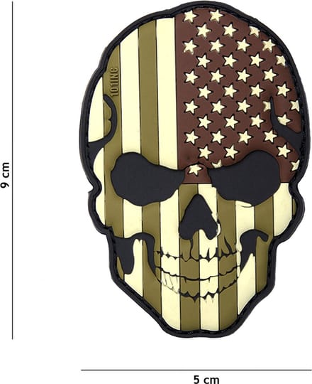 101 Inc Embleem 3D Pvc Skull Usa Camo  16045