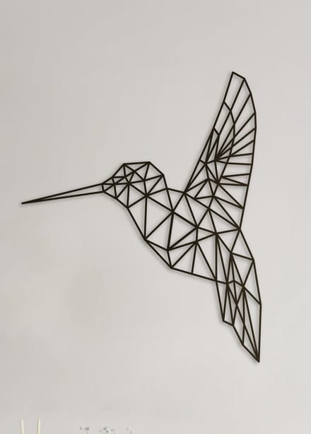 Wanddecoratie Polygon | Kolibrie - L (51x60cm)