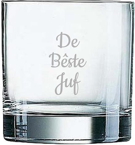 Gegraveerde Whiskeyglas 38cl De Bêste Juf