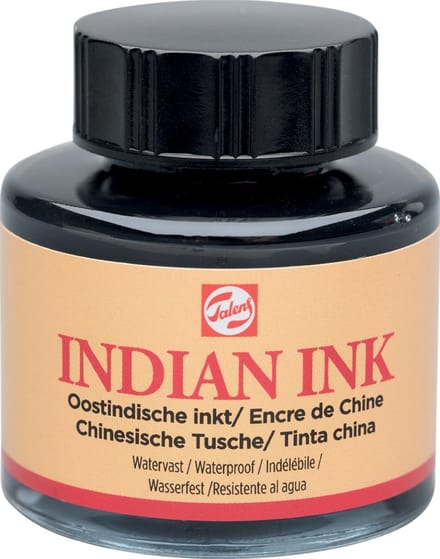 Oost-Indische inkt Talens zwart 30ml | 3 stuks