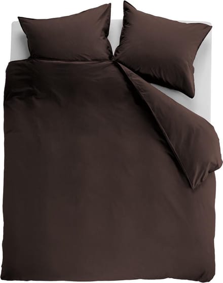 Ambiante Cotton Uni dekbedovertrek - Effen - Lits-Jumeaux - 240x200/220 cm - Bruin