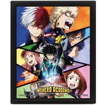 3d lenticulair frame Pyramid My Hero Academia Characters Mosaic