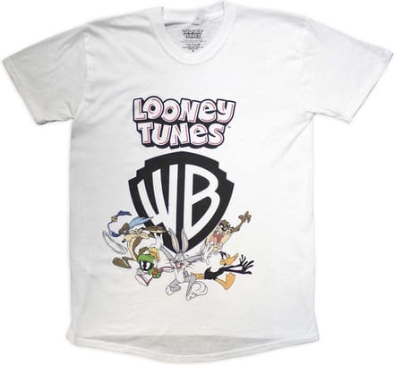 Looney Tunes - Warner Bros Shield Heren T-shirt - M - Wit