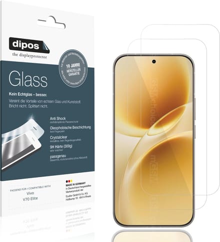 dipos – 2x Pantserfolie geschikt voor Vivo V70 Elite | 9H Screenprotector