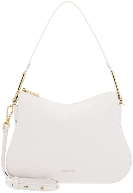 COCCINELLE Leren Schoudertas Magie Soft Shoulder Bag Blanco Crème