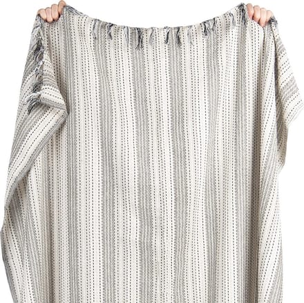 Clayre & Eef Plaid 125*150 cm Beige Katoen Deken Kleed