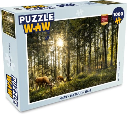 Puzzel Hert - Natuur - Bos - Legpuzzel - Puzzel 1000 stukjes volwassenen
