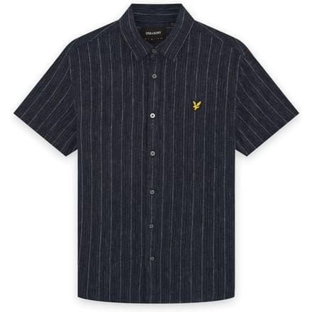 Lyle & Scott Short Sleeve Linen Ticking Stripe Shirt