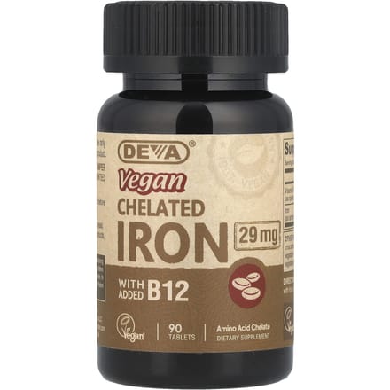Deva, Plantaardig Gechelateerd IJzer, 29 mg, 90 Tabletten