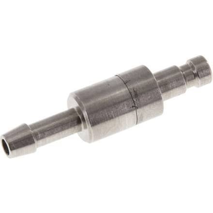 RVS DN 2.7 (Micro) Luchtkoppeling Insteeknippel 4 mm Slangpilaar Double Shut-Off