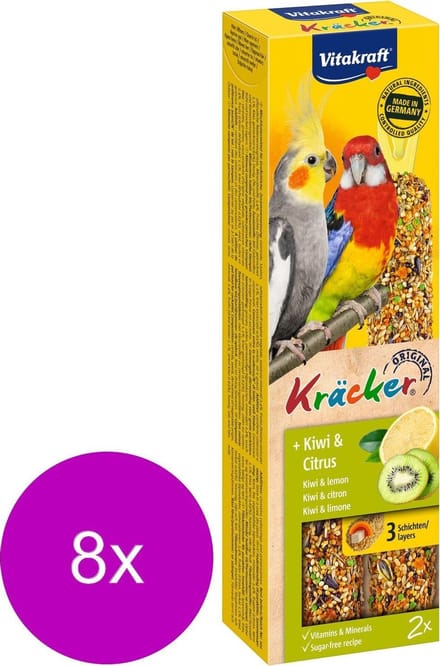 Vitakraft Valkparkiet Kracker 2 stuks - Vogelsnack - 8 x Kiwi