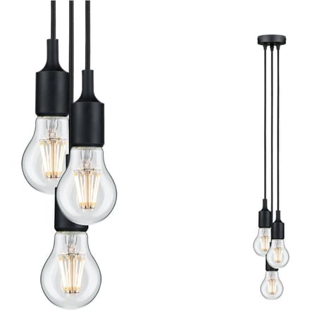 Neordic Hanglamp Ketil E27 max. 3x60W Zwart dimbaar Silicon, Metaal