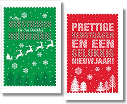 20 Kerstkaarten - Folie - Witte envelop - 10,5 x 16 cm