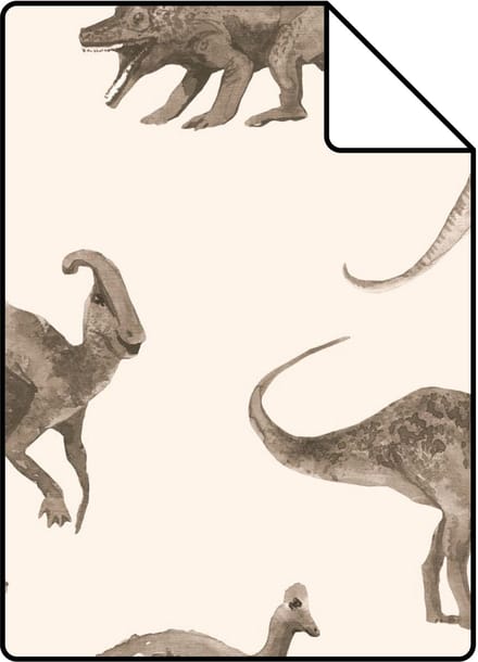 Proefstaal ESTAhome behang dinosaurussen beige - 26.5 x 21 cm - 131204-S