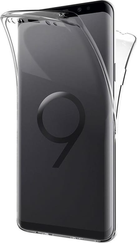 Hoesje geschikt voor Samsung Galaxy S9+ Plus - Siliconen TPU Case + Screenprotector Transparant Cover - (0.5mm)