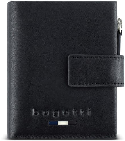 Bugatti Romeo Portemonnee RFID-bescherming Leer 10 cm - Jongens - Horizontaal - schwarz