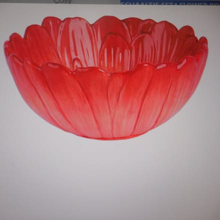 Schaaltje Flower Rood 13x13xh6cm Rond Do Lomiet